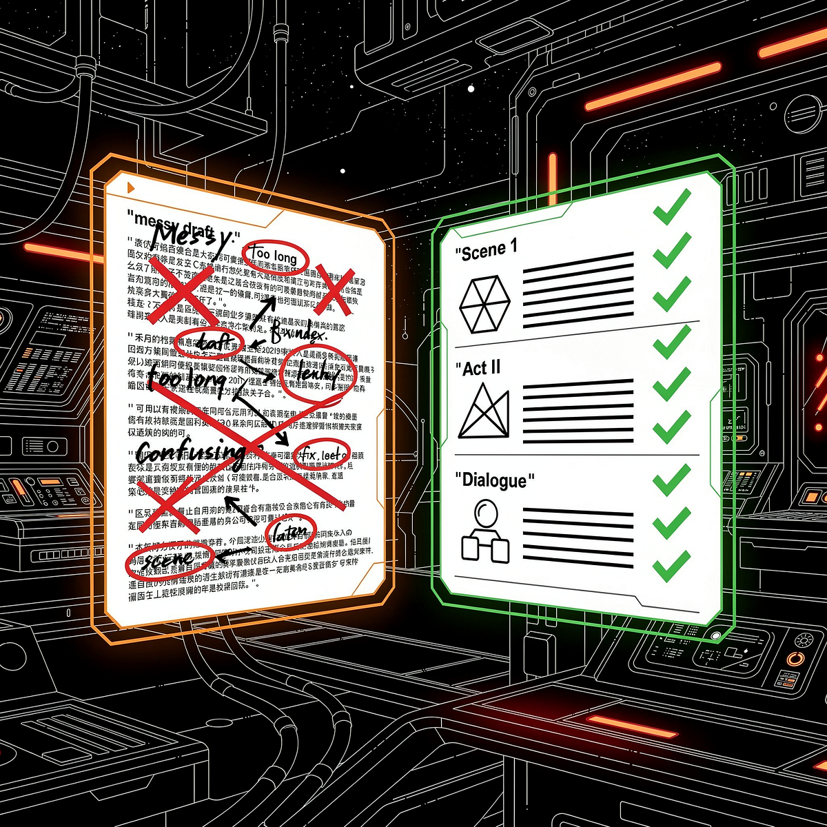 Messy draft vs clean document — ChatGPT vs Claude quality comparison