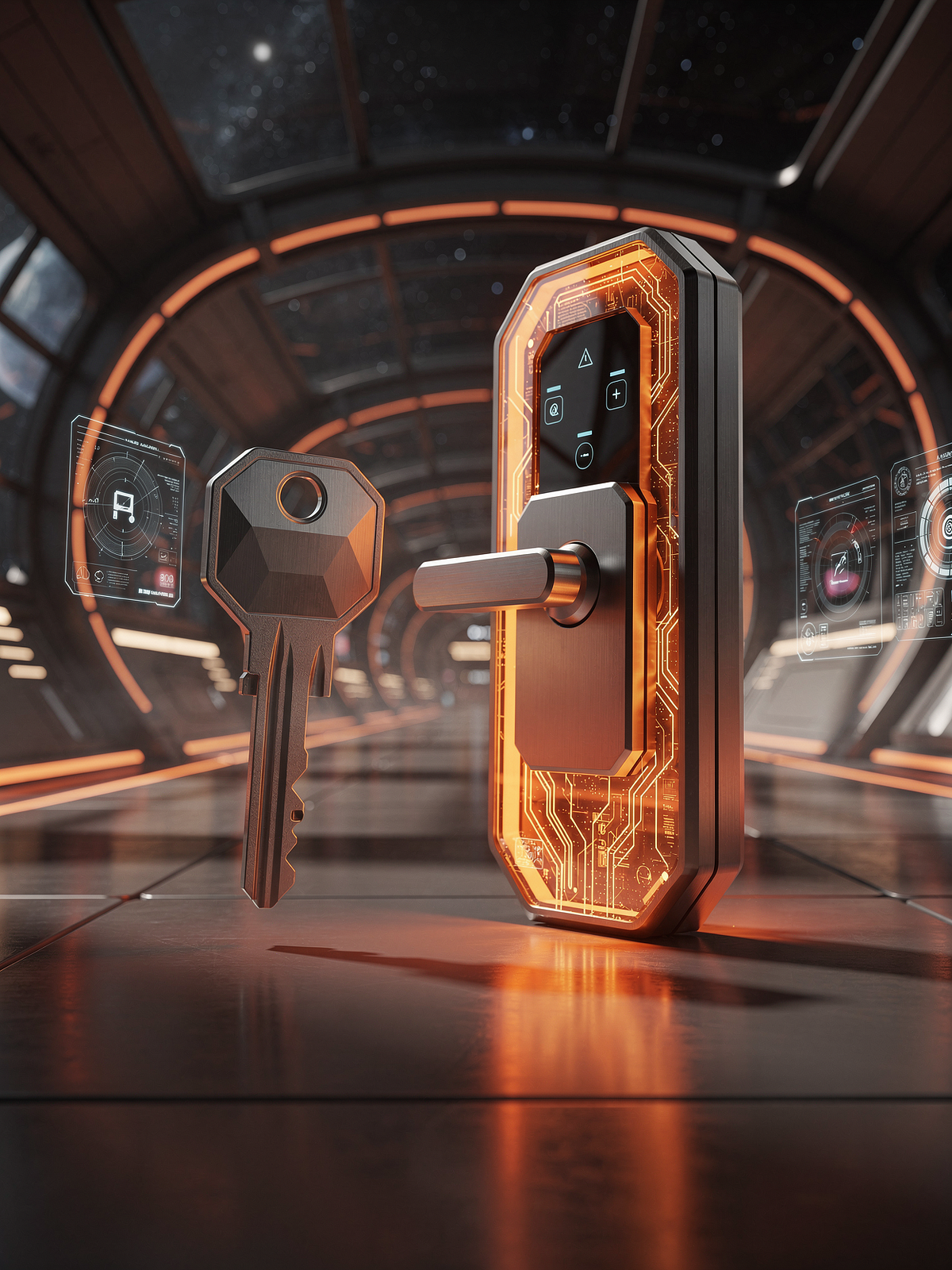 Key and lock representing WordPress portability