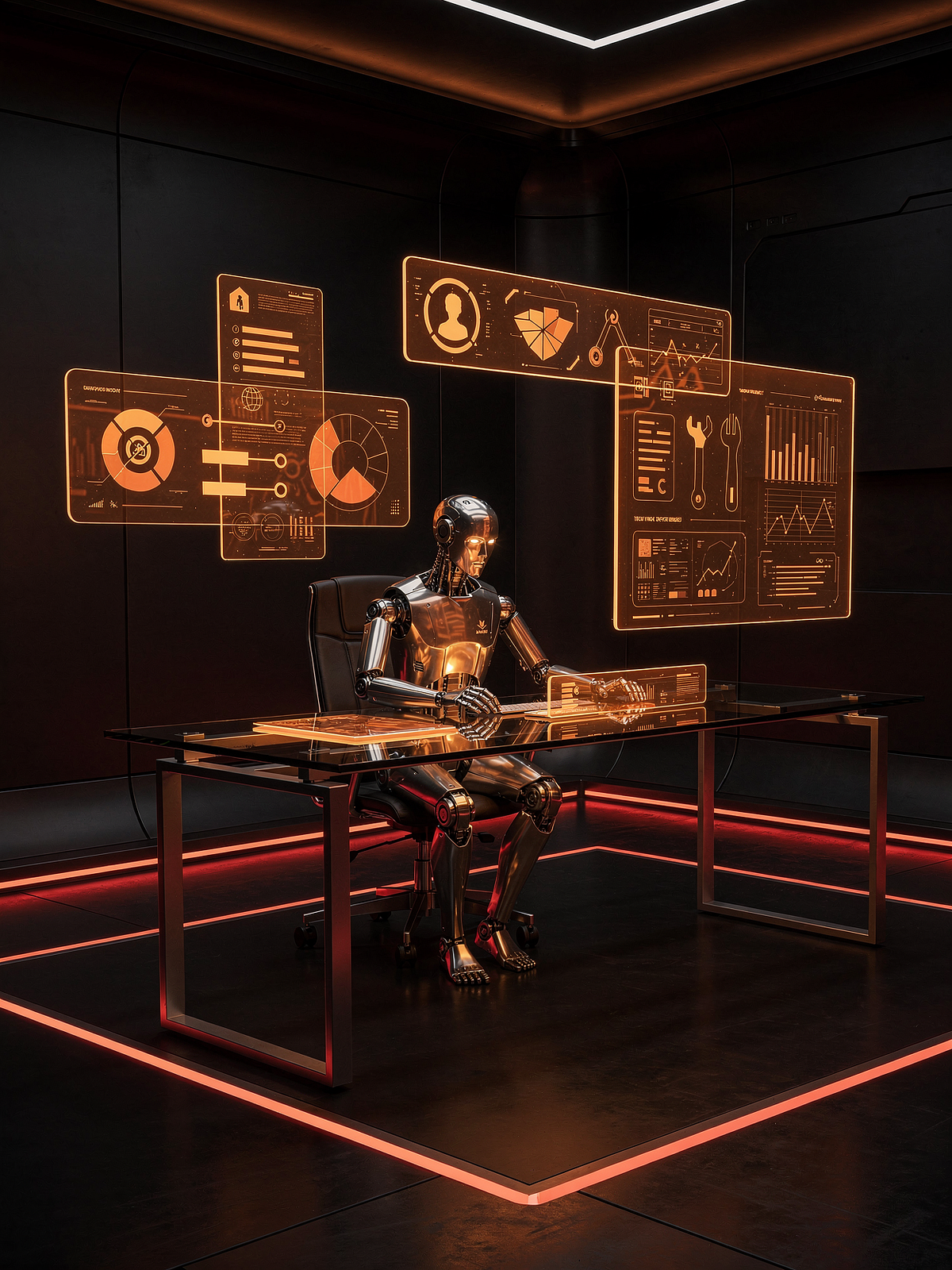 Robot at desk representing OpenClaw assistant