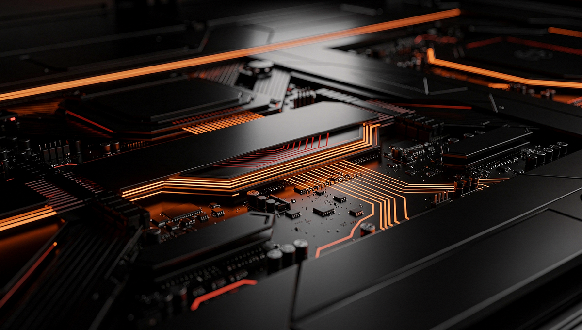 Circuit board representing iOS and phone hardware